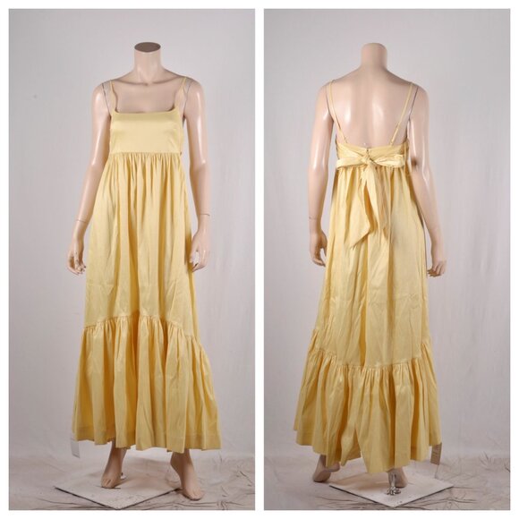 Abercrombie & Fitch Bow-Back Taffeta Maxi Dress in Sunny Yellow - Picture 4 of 4